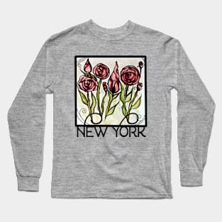 New York Roses And Thorns Long Sleeve T-Shirt